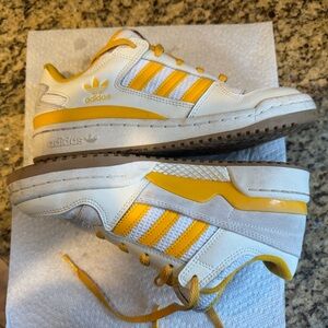 adidas White and Yellow Women's Low-Top Sneakers